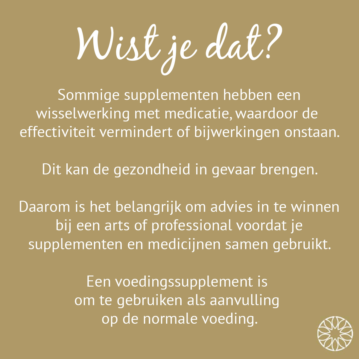 supplementen en medicatie