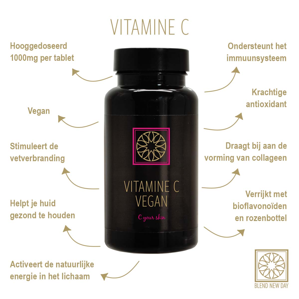 Vitamine-C-uitgelicht vegan Vitamine C 1000 mg - vegan - Afbeelding 1